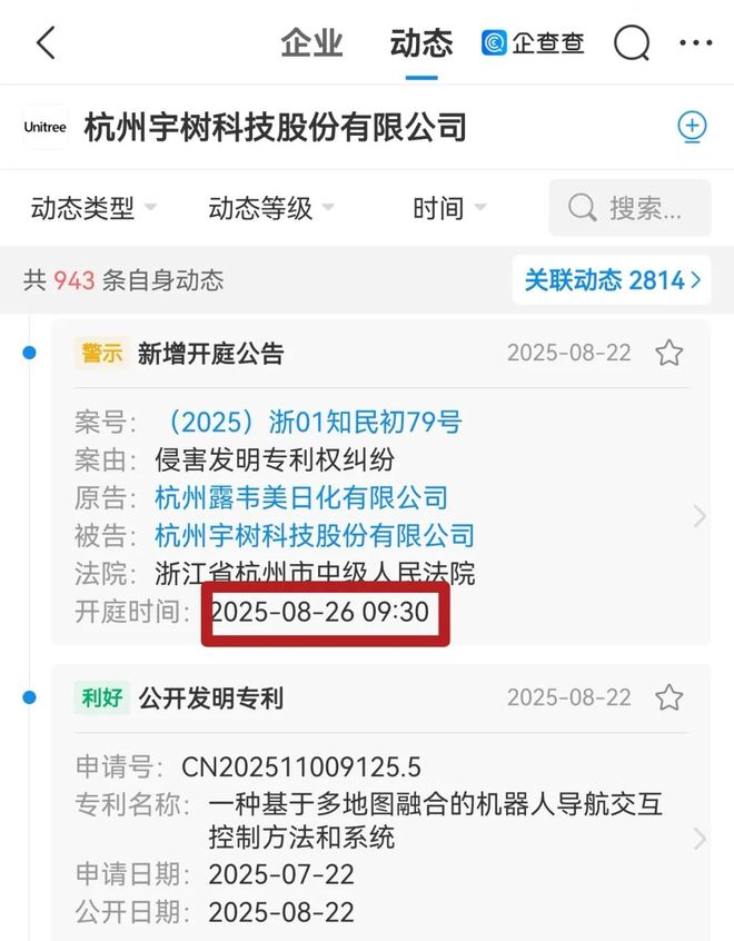 宇樹科技首次卷入發明專利侵權指控(圖1)