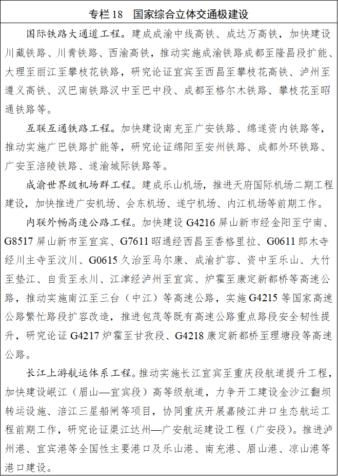 九遊娛樂：四川省國民經濟和社會發展第十五個五年規劃綱要(圖18)